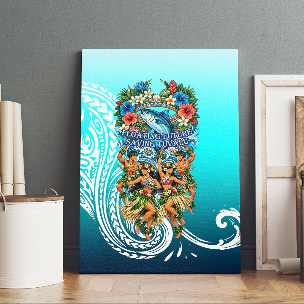 Floating Future Saving Tuvalu Canvas Wall Art Ocean Blue Pacific Polynesian Cultural Art Marine Wildlife TS04 - Polynesian Pride