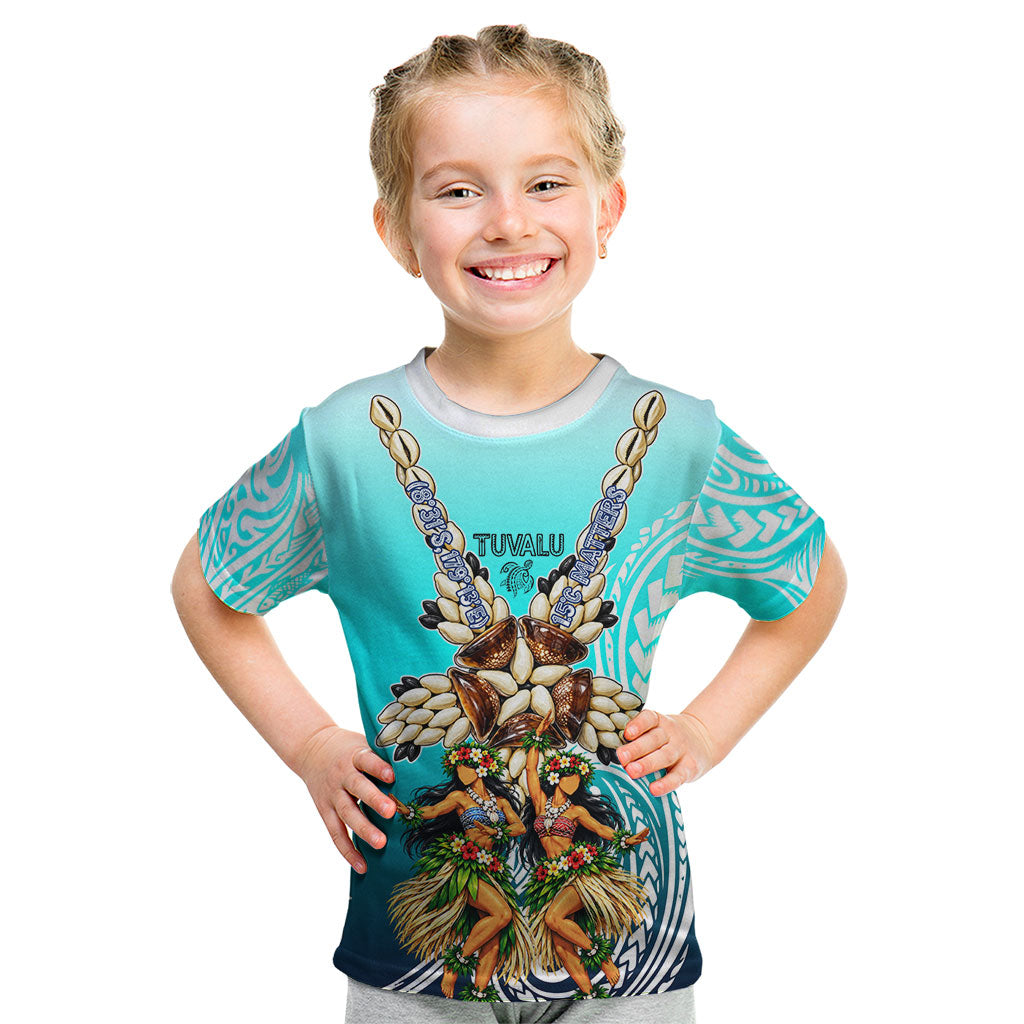 Floating Future Saving Tuvalu Kid T Shirt Ocean Blue Pacific Polynesian Cultural Art Marine Wildlife TS04 Blue White - Polynesian Pride