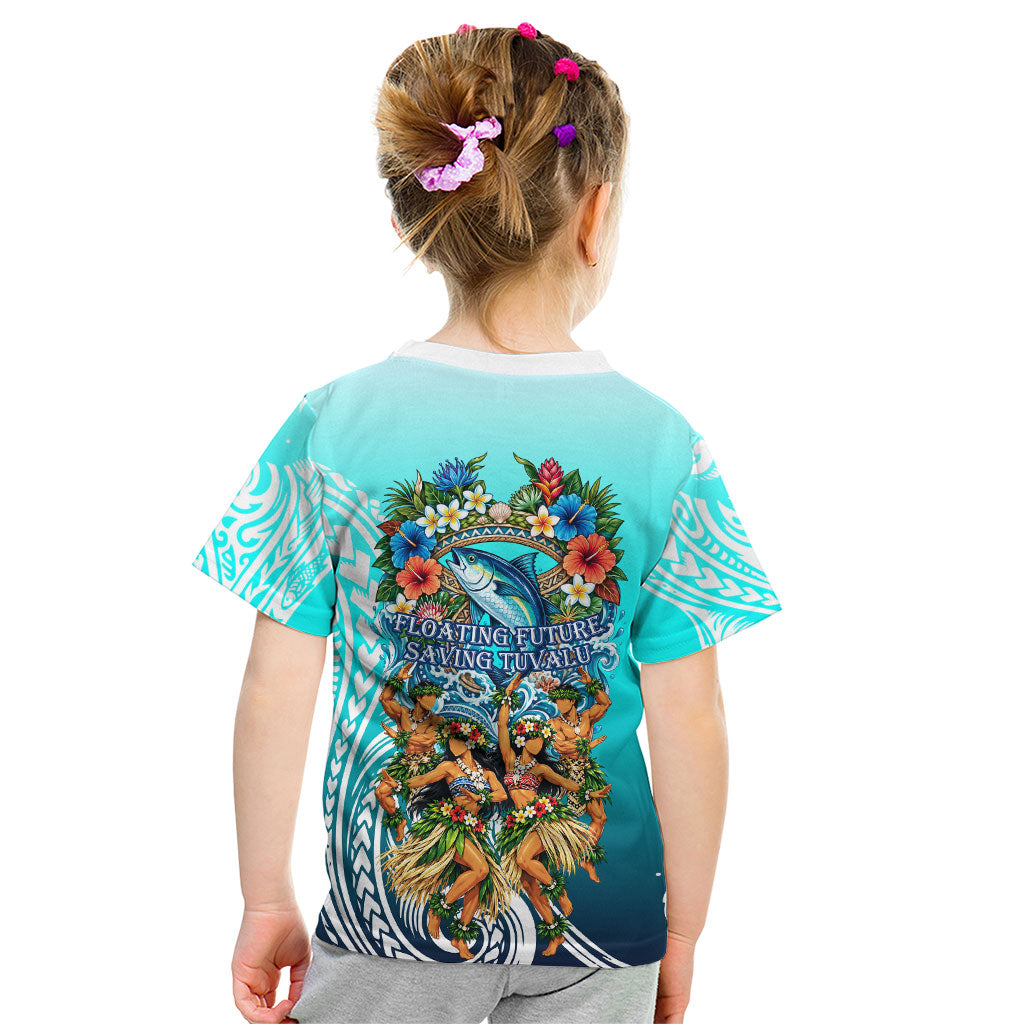 Floating Future Saving Tuvalu Kid T Shirt Ocean Blue Pacific Polynesian Cultural Art Marine Wildlife TS04 - Polynesian Pride