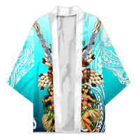 Floating Future Saving Tuvalu Kimono Ocean Blue Pacific Polynesian Cultural Art Marine Wildlife TS04 Unisex Blue White - Polynesian Pride