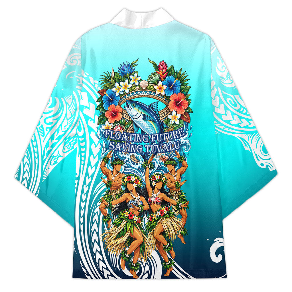 Floating Future Saving Tuvalu Kimono Ocean Blue Pacific Polynesian Cultural Art Marine Wildlife TS04 - Polynesian Pride