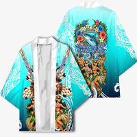 Floating Future Saving Tuvalu Kimono Ocean Blue Pacific Polynesian Cultural Art Marine Wildlife TS04 - Polynesian Pride