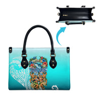 Floating Future Saving Tuvalu Leather Bag Ocean Blue Pacific Polynesian Cultural Art Marine Wildlife TS04 - Polynesian Pride