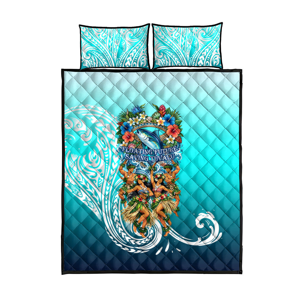 Floating Future Saving Tuvalu Quilt Bed Set Ocean Blue Pacific Polynesian Cultural Art Marine Wildlife TS04 - Polynesian Pride