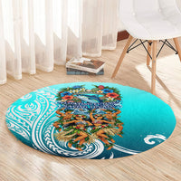 Floating Future Saving Tuvalu Round Carpet Ocean Blue Pacific Polynesian Cultural Art Marine Wildlife TS04 - Polynesian Pride