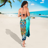 Floating Future Saving Tuvalu Sarong Ocean Blue Pacific Polynesian Cultural Art Marine Wildlife TS04 - Polynesian Pride