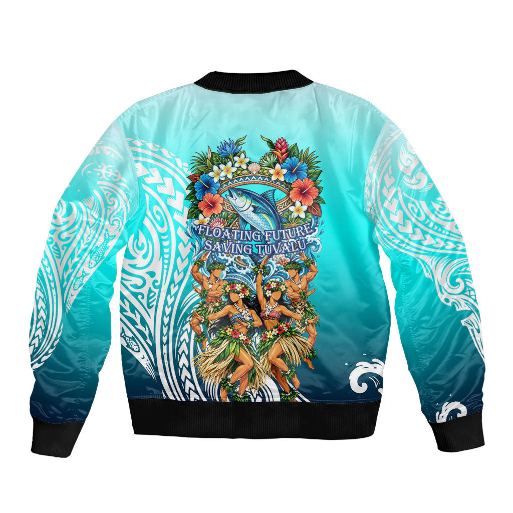 Floating Future Saving Tuvalu Sleeve Zip Bomber Jacket Ocean Blue Pacific Polynesian Cultural Art Marine Wildlife TS04 - Polynesian Pride