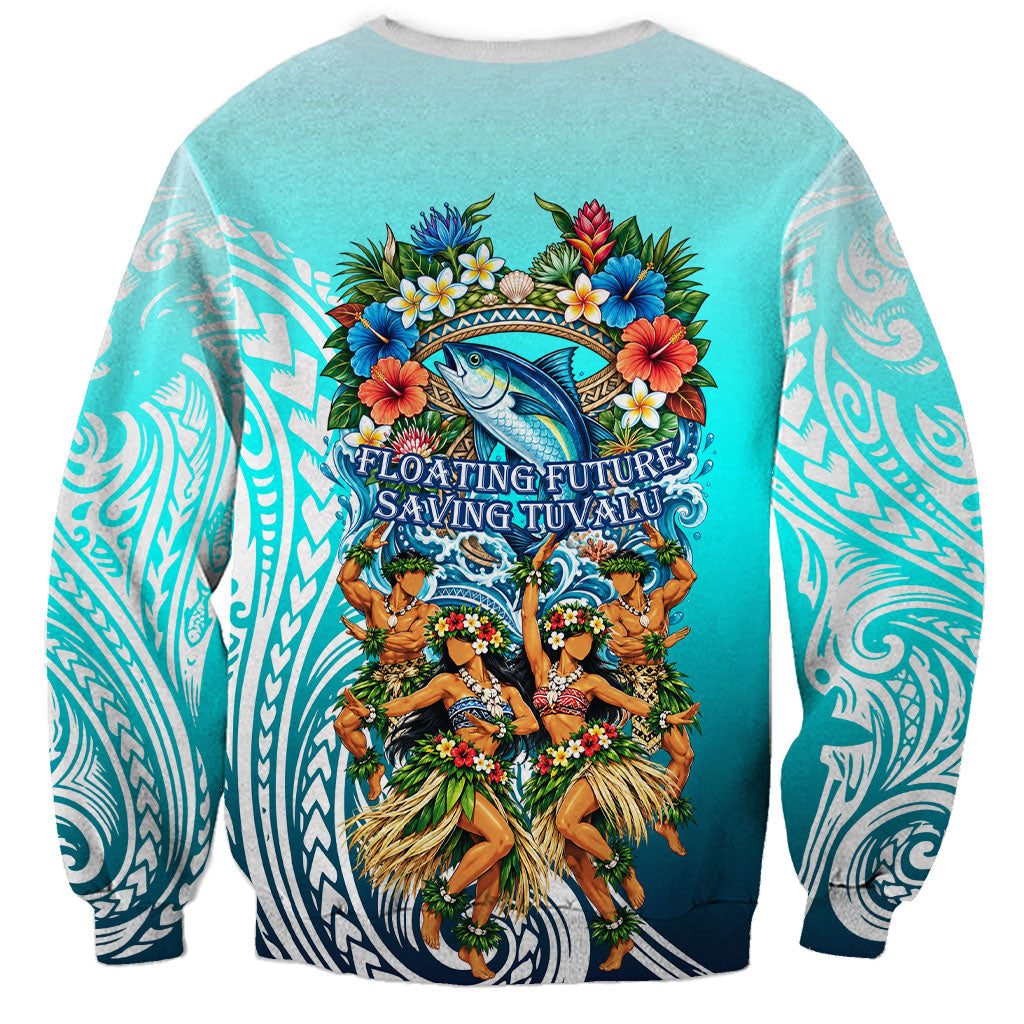 Floating Future Saving Tuvalu Sweatshirt Ocean Blue Pacific Polynesian Cultural Art Marine Wildlife TS04 - Polynesian Pride