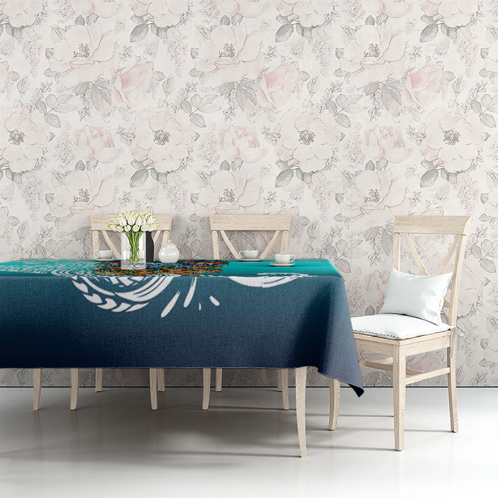 Floating Future Saving Tuvalu Tablecloth Ocean Blue Pacific Polynesian Cultural Art Marine Wildlife TS04 - Polynesian Pride