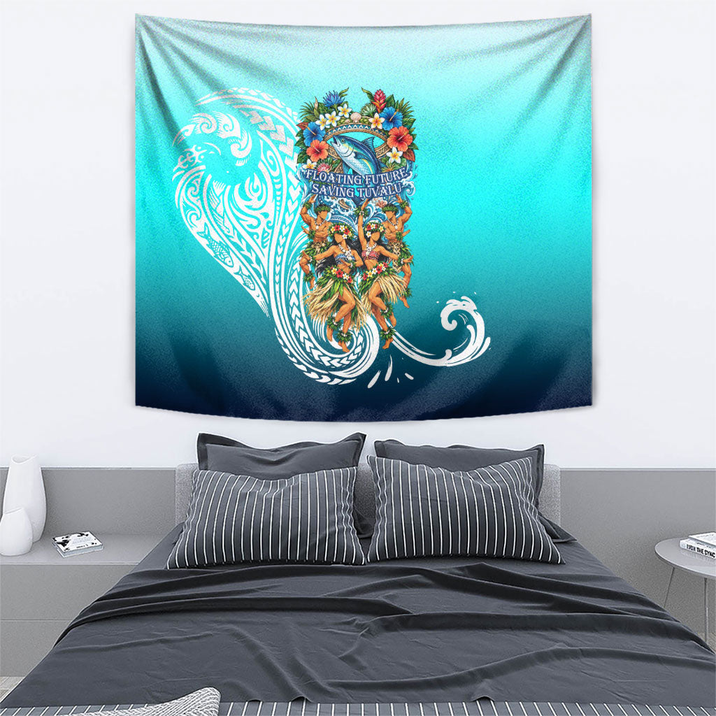 Floating Future Saving Tuvalu Tapestry Ocean Blue Pacific Polynesian Cultural Art Marine Wildlife TS04 - Polynesian Pride