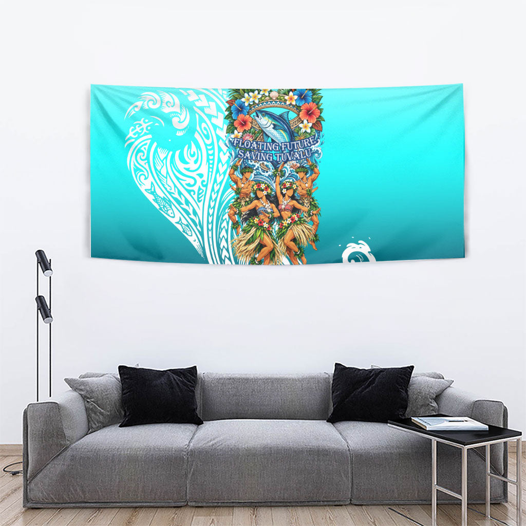 Floating Future Saving Tuvalu Tapestry Ocean Blue Pacific Polynesian Cultural Art Marine Wildlife TS04 - Polynesian Pride