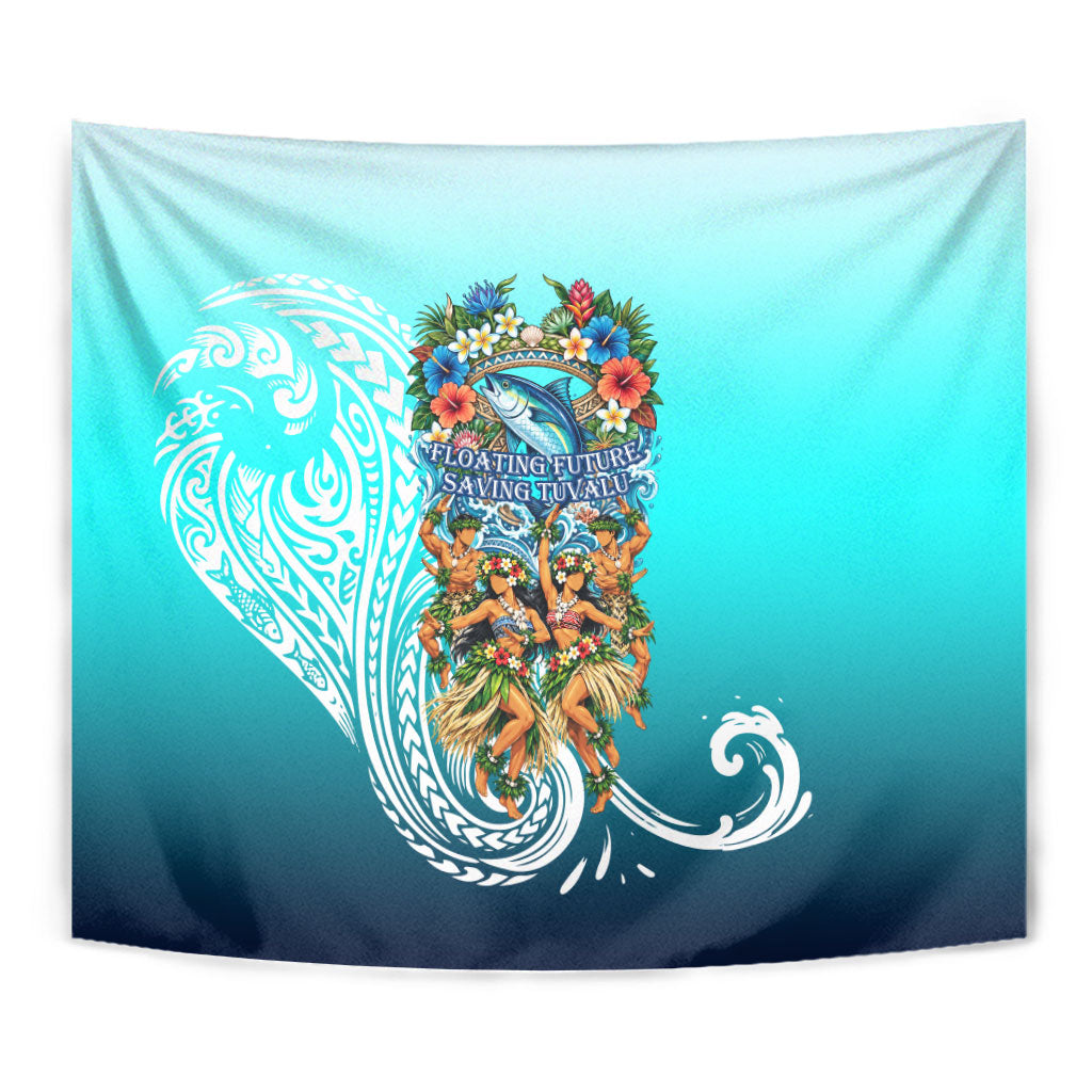 Floating Future Saving Tuvalu Tapestry Ocean Blue Pacific Polynesian Cultural Art Marine Wildlife TS04 - Polynesian Pride