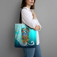 Floating Future Saving Tuvalu Tote Bag Ocean Blue Pacific Polynesian Cultural Art Marine Wildlife TS04 - Polynesian Pride