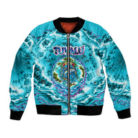 Tuvalu First Digital Nation In The Metaverse Bomber Jacket Polynesian Island Atoll Cyber Ocean TS04 Unisex Blue White - Polynesian Pride