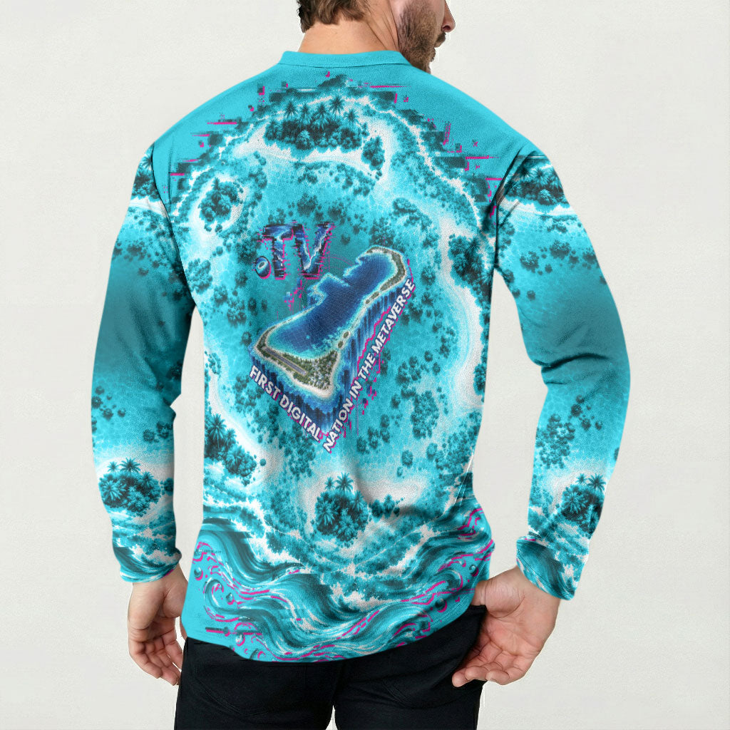 Tuvalu First Digital Nation In The Metaverse Button Sweatshirt Polynesian Island Atoll Cyber Ocean TS04 - Polynesian Pride