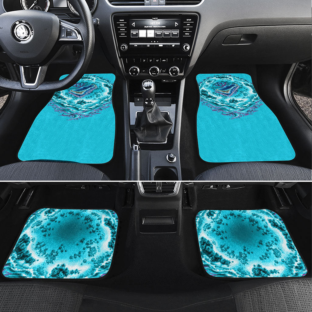 Tuvalu First Digital Nation In The Metaverse Car Mats Polynesian Island Atoll Cyber Ocean TS04 Set 4pcs Blue White - Polynesian Pride