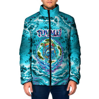 Tuvalu First Digital Nation In The Metaverse Padded Jacket Polynesian Island Atoll Cyber Ocean TS04 Men Blue White - Polynesian Pride