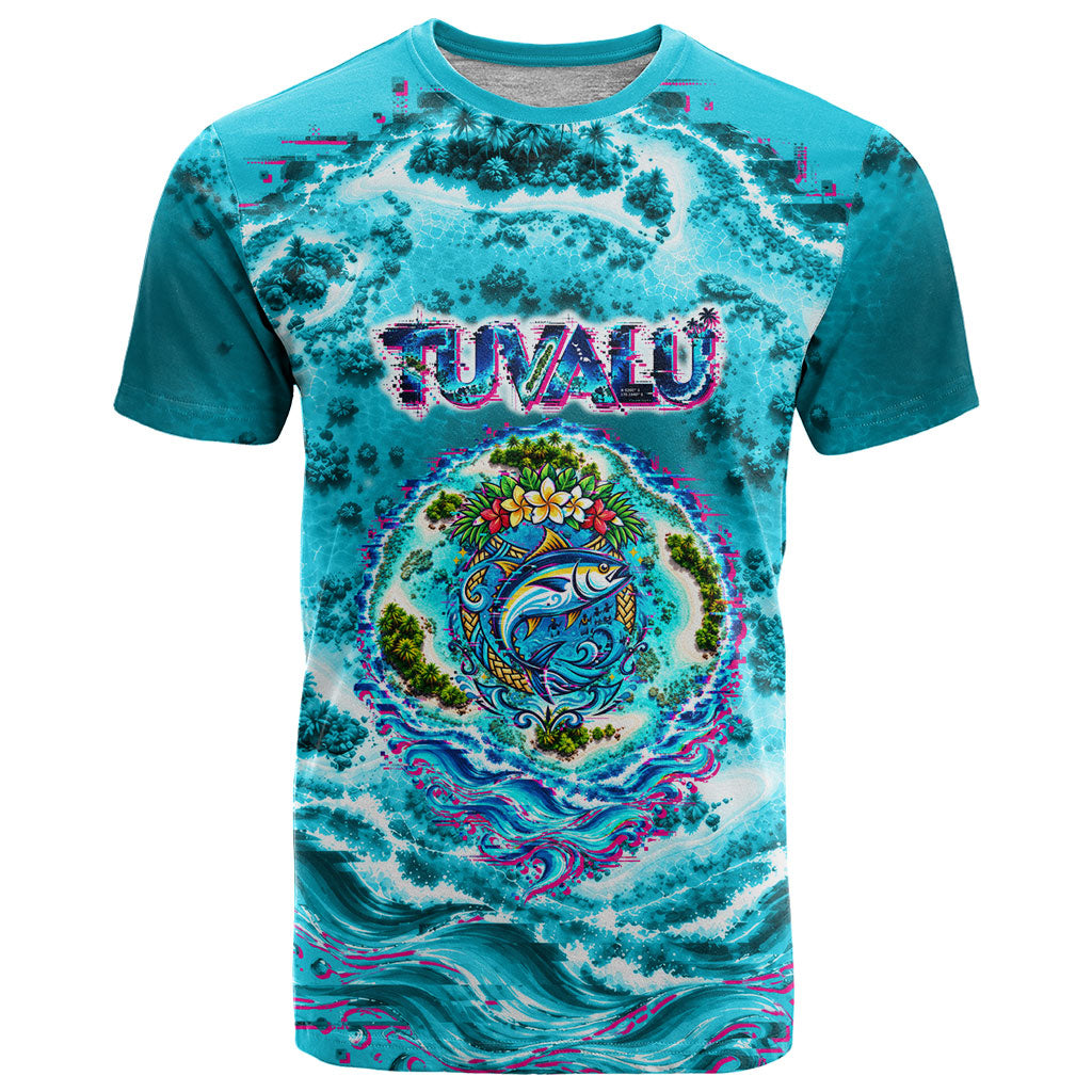 Tuvalu First Digital Nation In The Metaverse T Shirt Polynesian Island Atoll Cyber Ocean TS04 Blue White - Polynesian Pride