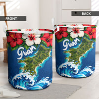 Guam Tropical Island Laundry Basket Hibiscus Floral Ocean Waves TS04 - Polynesian Pride