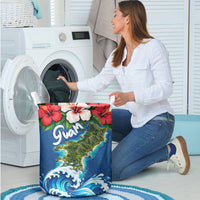 Guam Tropical Island Laundry Basket Hibiscus Floral Ocean Waves TS04 - Polynesian Pride