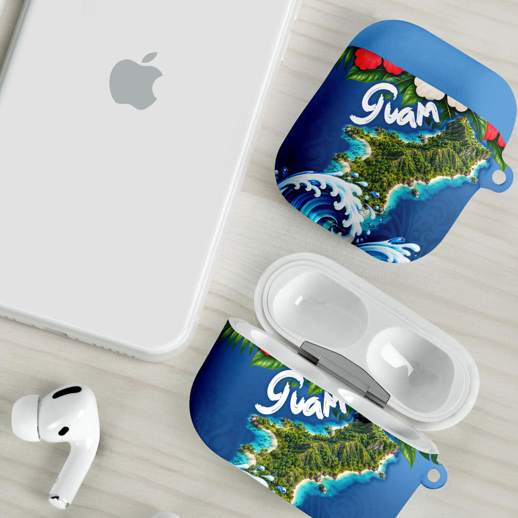 Guam Tropical Island AirPods Case Hibiscus Floral Ocean Waves TS04 - Polynesian Pride