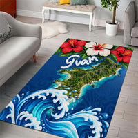 Guam Tropical Island Area Rug Hibiscus Floral Ocean Waves TS04 - Polynesian Pride