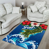 Guam Tropical Island Area Rug Hibiscus Floral Ocean Waves TS04 - Polynesian Pride