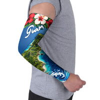 Guam Tropical Island Arm Sleeves Hibiscus Floral Ocean Waves TS04 - Polynesian Pride