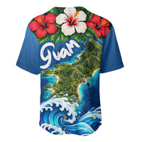 Guam Tropical Island Baseball Jersey Hibiscus Floral Ocean Waves TS04 - Polynesian Pride