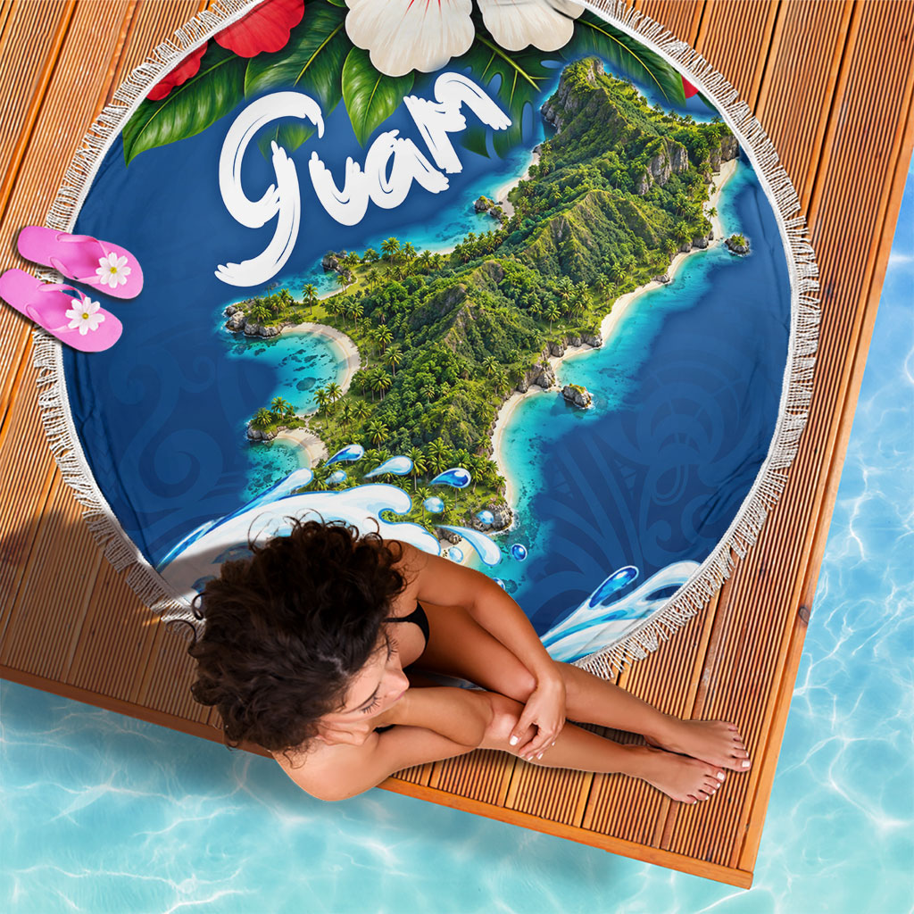 Guam Tropical Island Beach Blanket Hibiscus Floral Ocean Waves TS04 - Polynesian Pride