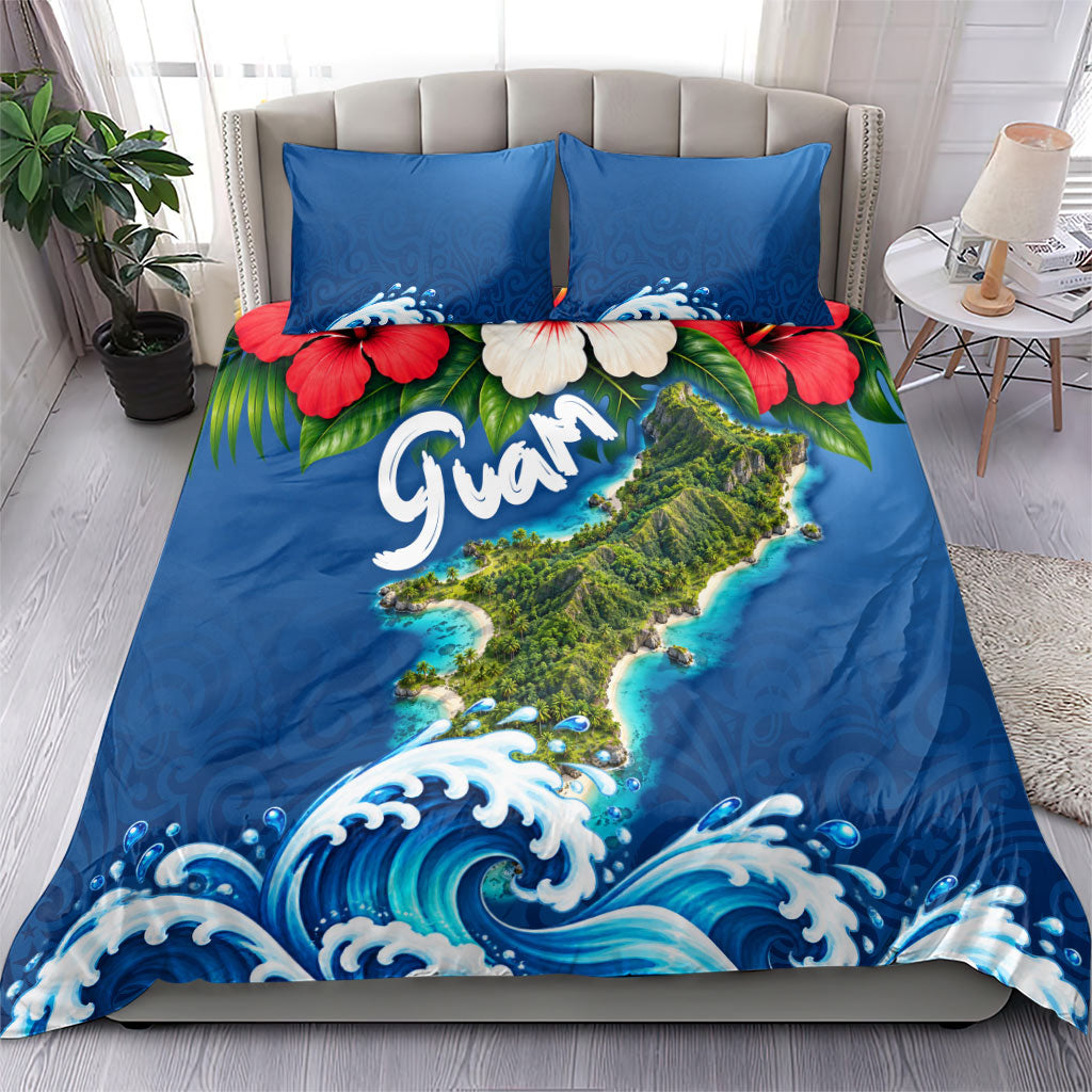 Guam Tropical Island Bedding Set Hibiscus Floral Ocean Waves TS04 - Polynesian Pride