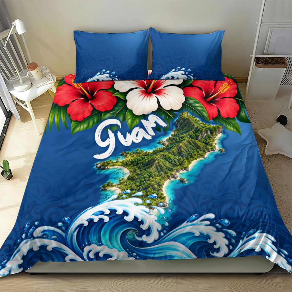 Guam Tropical Island Bedding Set Hibiscus Floral Ocean Waves TS04 - Polynesian Pride