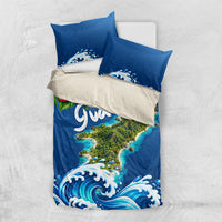 Guam Tropical Island Bedding Set Hibiscus Floral Ocean Waves TS04 US Twin 172cm x 218cm Blue Red - Polynesian Pride