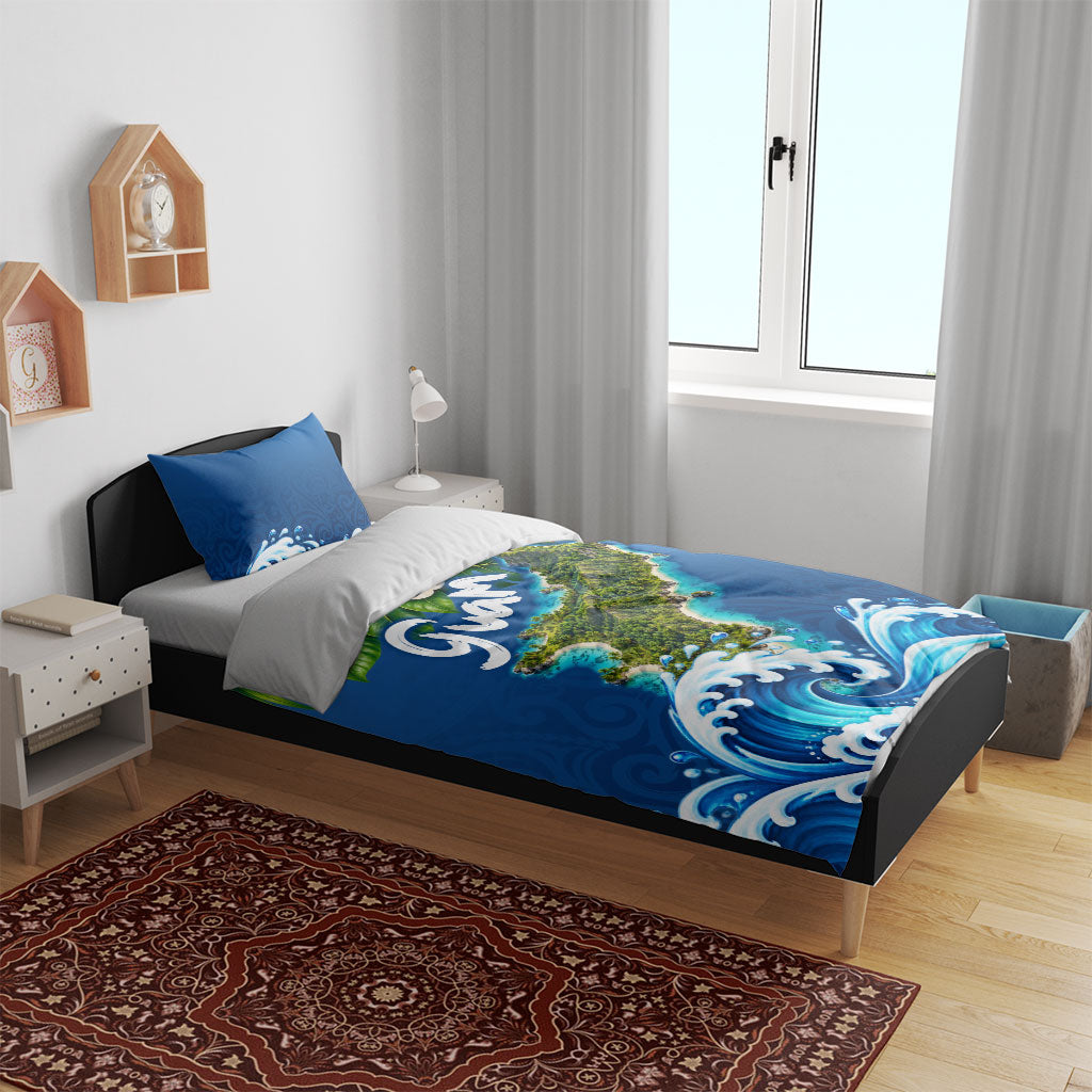 Guam Tropical Island Bedding Set Hibiscus Floral Ocean Waves TS04 - Polynesian Pride