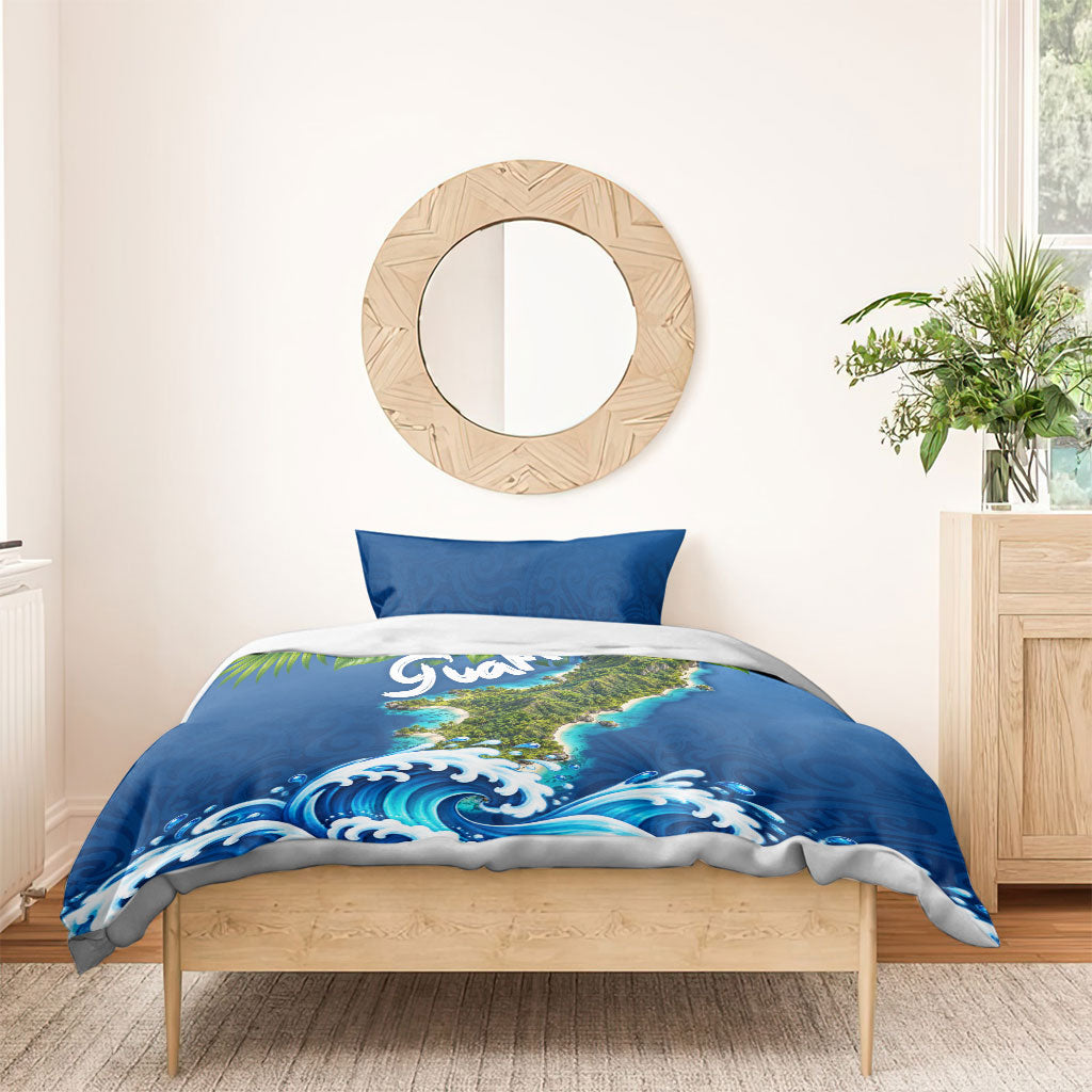 Guam Tropical Island Bedding Set Hibiscus Floral Ocean Waves TS04 - Polynesian Pride