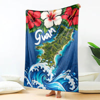 Guam Tropical Island Blanket Hibiscus Floral Ocean Waves TS04 - Polynesian Pride