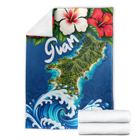 Guam Tropical Island Blanket Hibiscus Floral Ocean Waves TS04 - Polynesian Pride