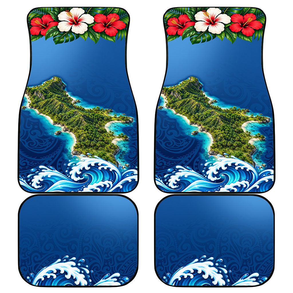 Guam Tropical Island Car Mats Hibiscus Floral Ocean Waves TS04 - Polynesian Pride