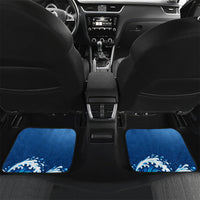 Guam Tropical Island Car Mats Hibiscus Floral Ocean Waves TS04 Set 2pcs - Back Blue Red - Polynesian Pride