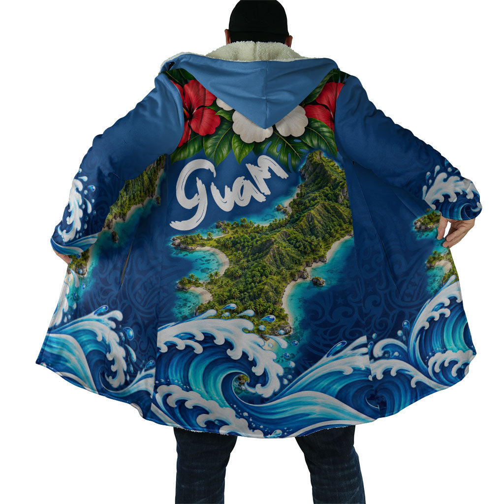 Guam Tropical Island Cloak Hibiscus Floral Ocean Waves TS04 - Polynesian Pride