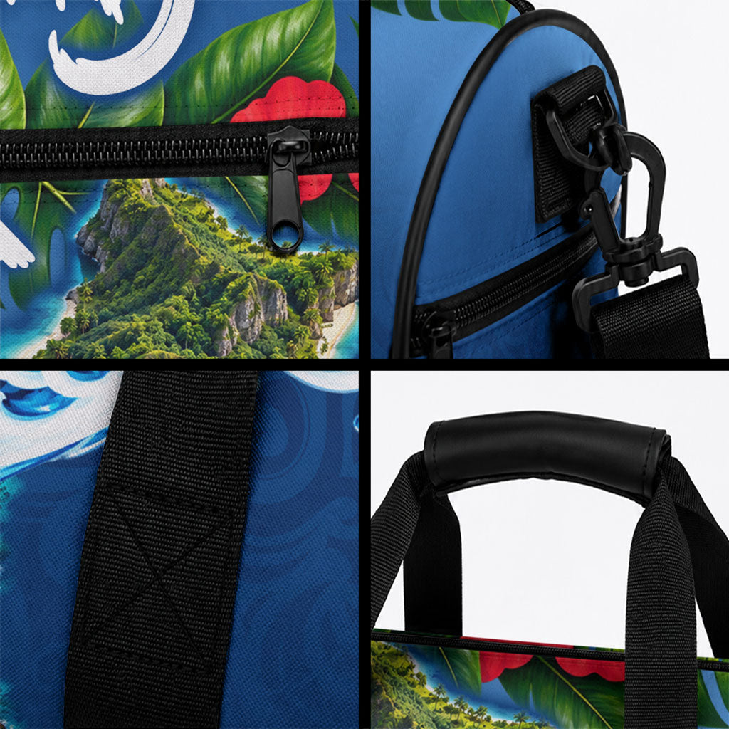 Guam Tropical Island Duffle Bag Hibiscus Floral Ocean Waves TS04 - Polynesian Pride