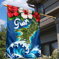 Guam Tropical Island Garden Flag Hibiscus Floral Ocean Waves TS04 - Polynesian Pride