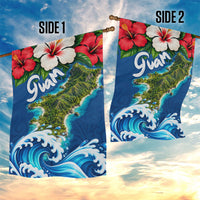 Guam Tropical Island Garden Flag Hibiscus Floral Ocean Waves TS04 - Polynesian Pride
