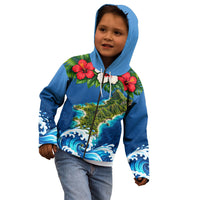 Guam Tropical Island Kid Hoodie Hibiscus Floral Ocean Waves TS04 - Polynesian Pride