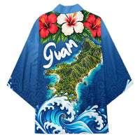 Guam Tropical Island Kimono Hibiscus Floral Ocean Waves TS04 - Polynesian Pride