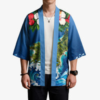 Guam Tropical Island Kimono Hibiscus Floral Ocean Waves TS04 - Polynesian Pride