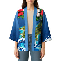 Guam Tropical Island Kimono Hibiscus Floral Ocean Waves TS04 - Polynesian Pride