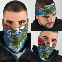 Guam Tropical Island Neck Gaiter Hibiscus Floral Ocean Waves TS04 - Polynesian Pride