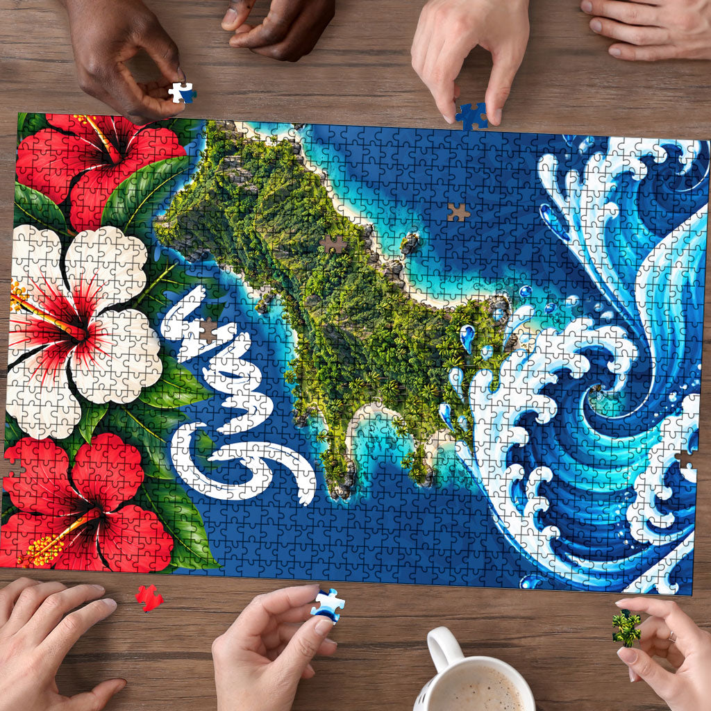 Guam Tropical Island Puzzle Hibiscus Floral Ocean Waves TS04 - Polynesian Pride