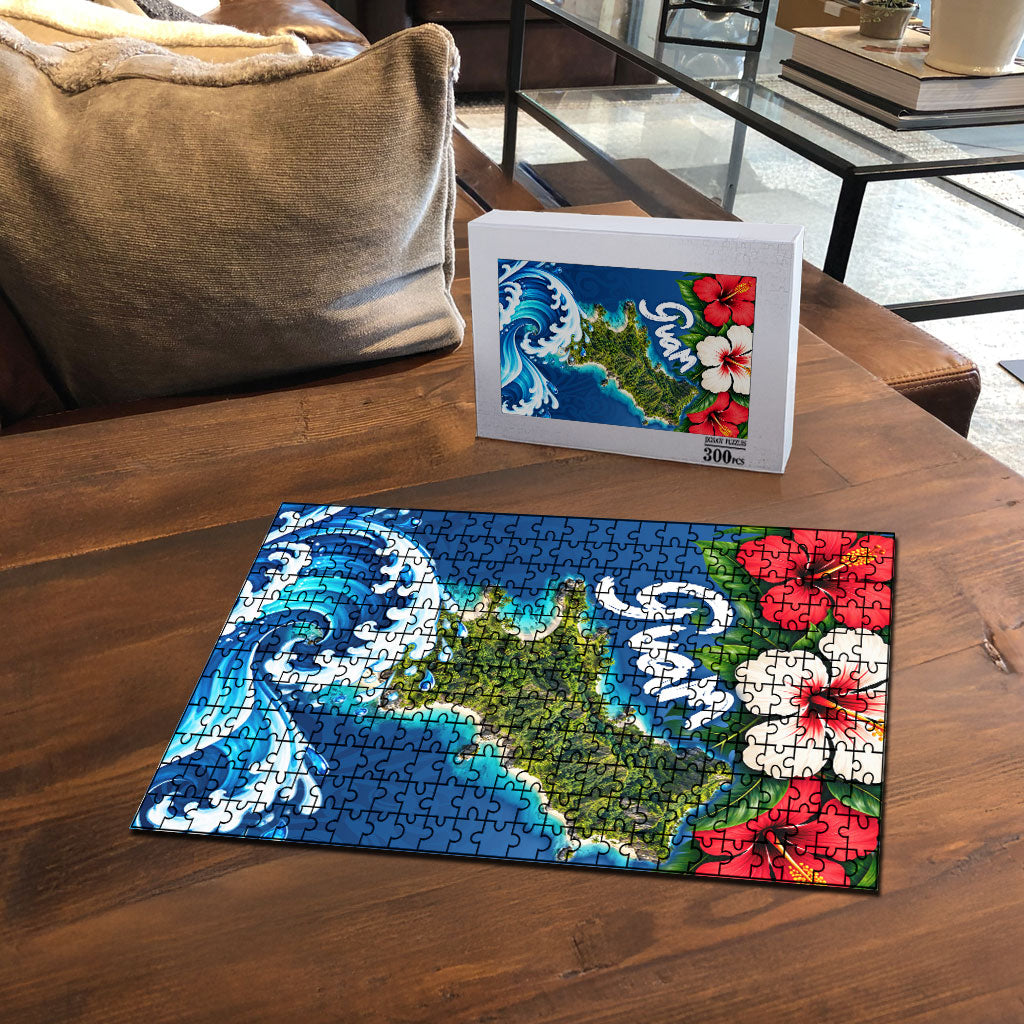 Guam Tropical Island Puzzle Hibiscus Floral Ocean Waves TS04 - Polynesian Pride